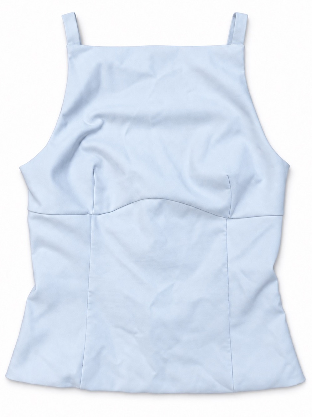 Zara Light Baby Blue Open Back Bow Tie Top Size S